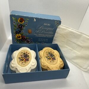 Vintage Avon Bouquet of Pansies Soap Set Special Occasion